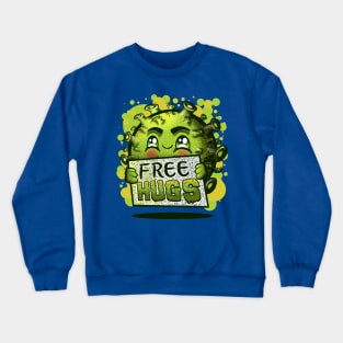 corona free hugs cute and funny Crewneck Sweatshirt